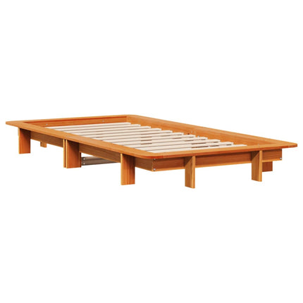 sengeramme uden madras 90x190 cm massivt fyrretræ gyldenbrun