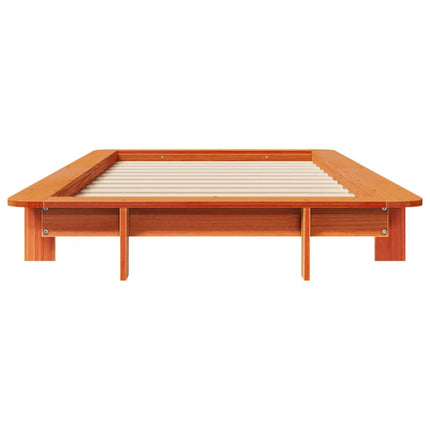 sengeramme uden madras 75x190 cm massivt fyrretræ gyldenbrun