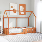 sengeramme til husseng 90x200 cm massivt fyrretræ gyldenbrun