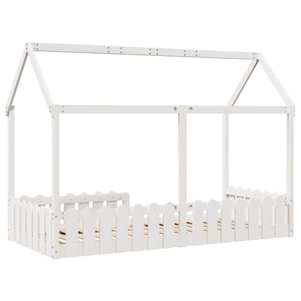 sengeramme til husseng 90x190 cm massivt fyrretræ hvid