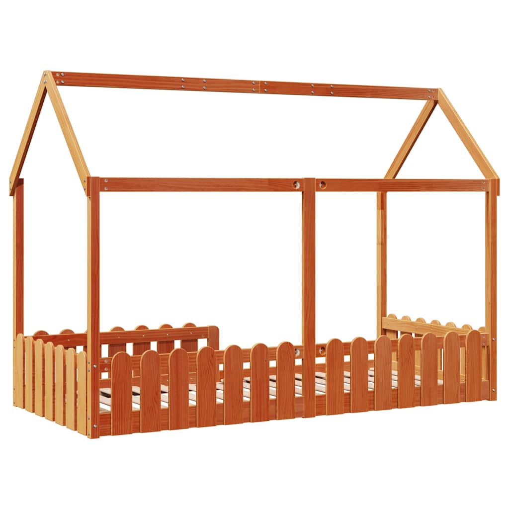 sengeramme til husseng 90x190 cm massivt fyrretræ gyldenbrun
