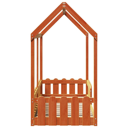 sengeramme til husseng 70x140 cm massivt fyrretræ gyldenbrun