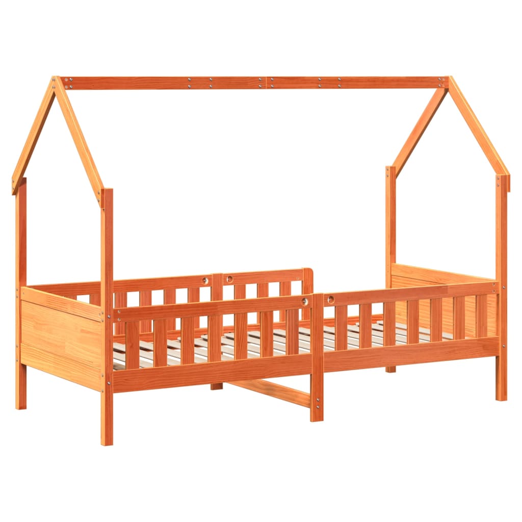 sengeramme til husseng 90x200 cm massivt fyrretræ gyldenbrun