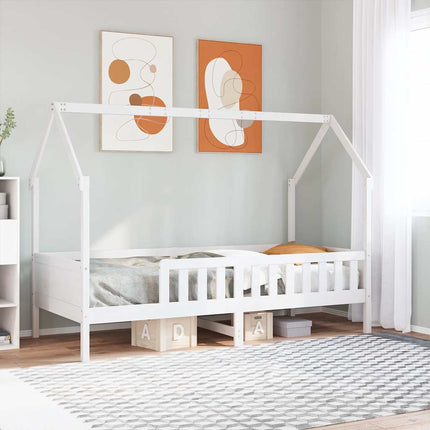 sengeramme til husseng 80x200 cm massivt fyrretræ hvid