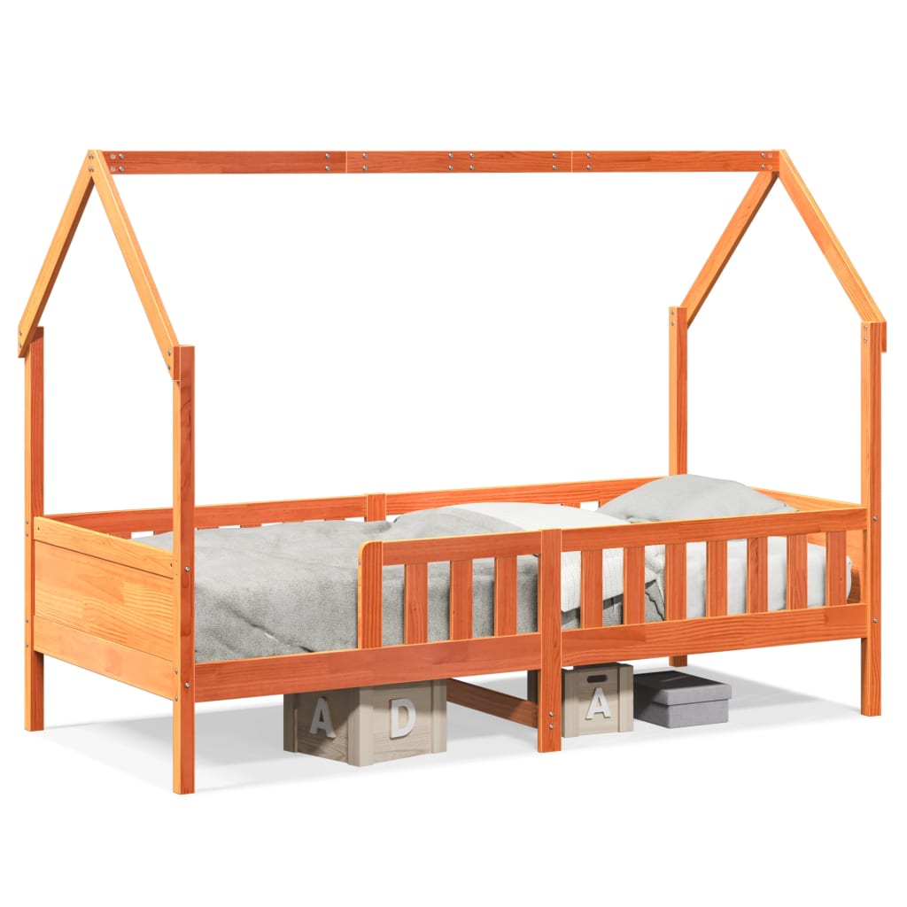 sengeramme til husseng 80x200 cm massivt fyrretræ gyldenbrun