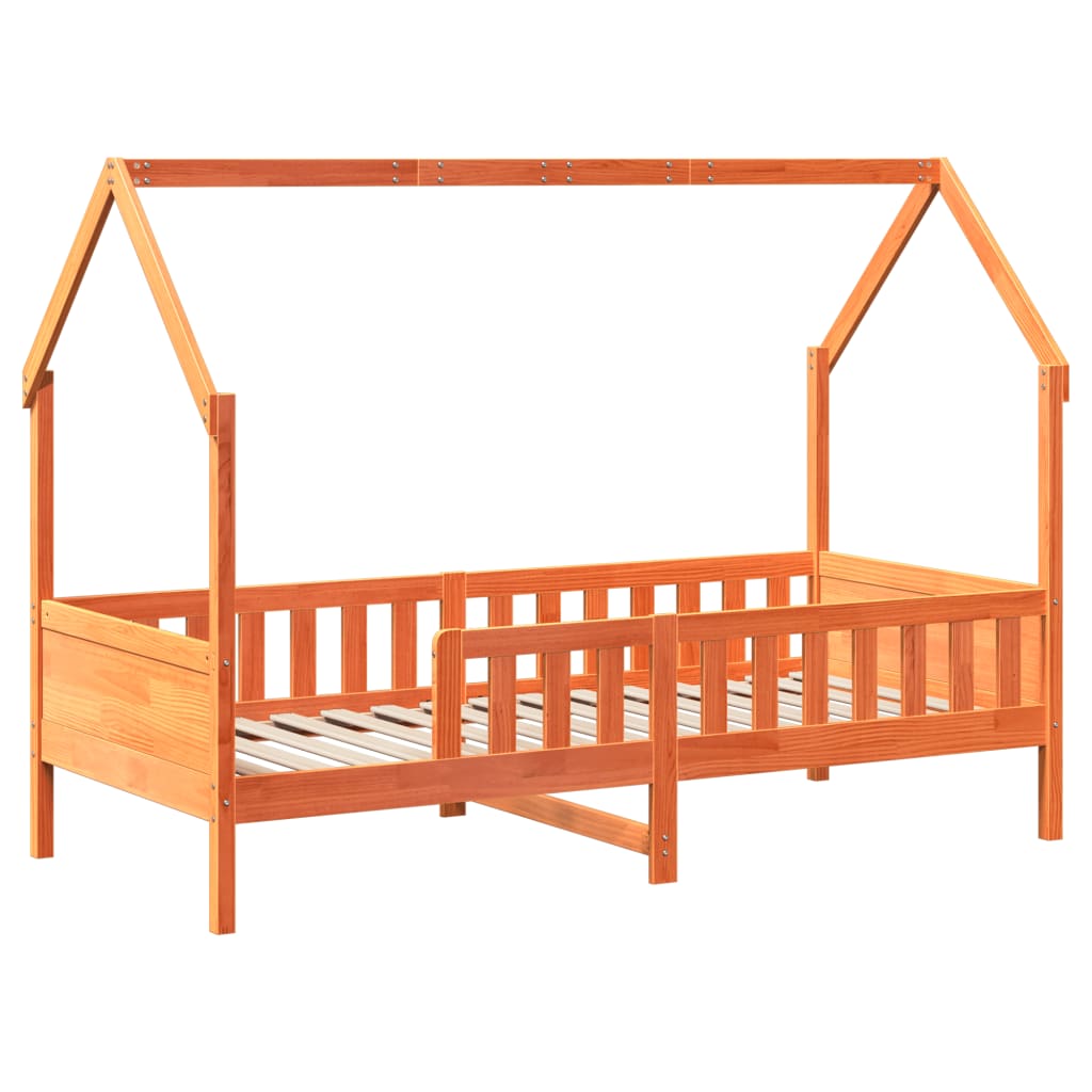sengeramme til husseng 80x200 cm massivt fyrretræ gyldenbrun