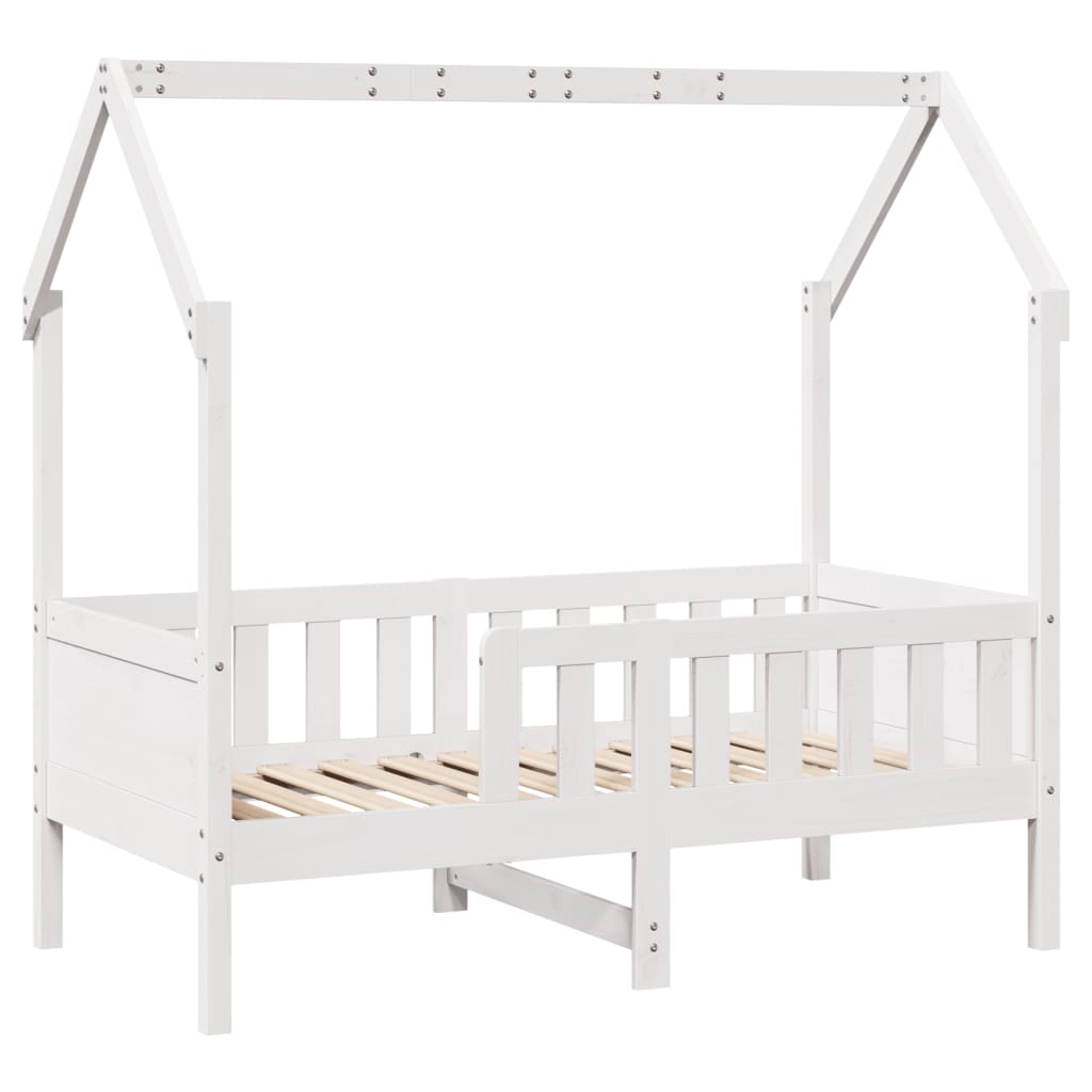 sengeramme til husseng 70x140 cm massivt fyrretræ hvid