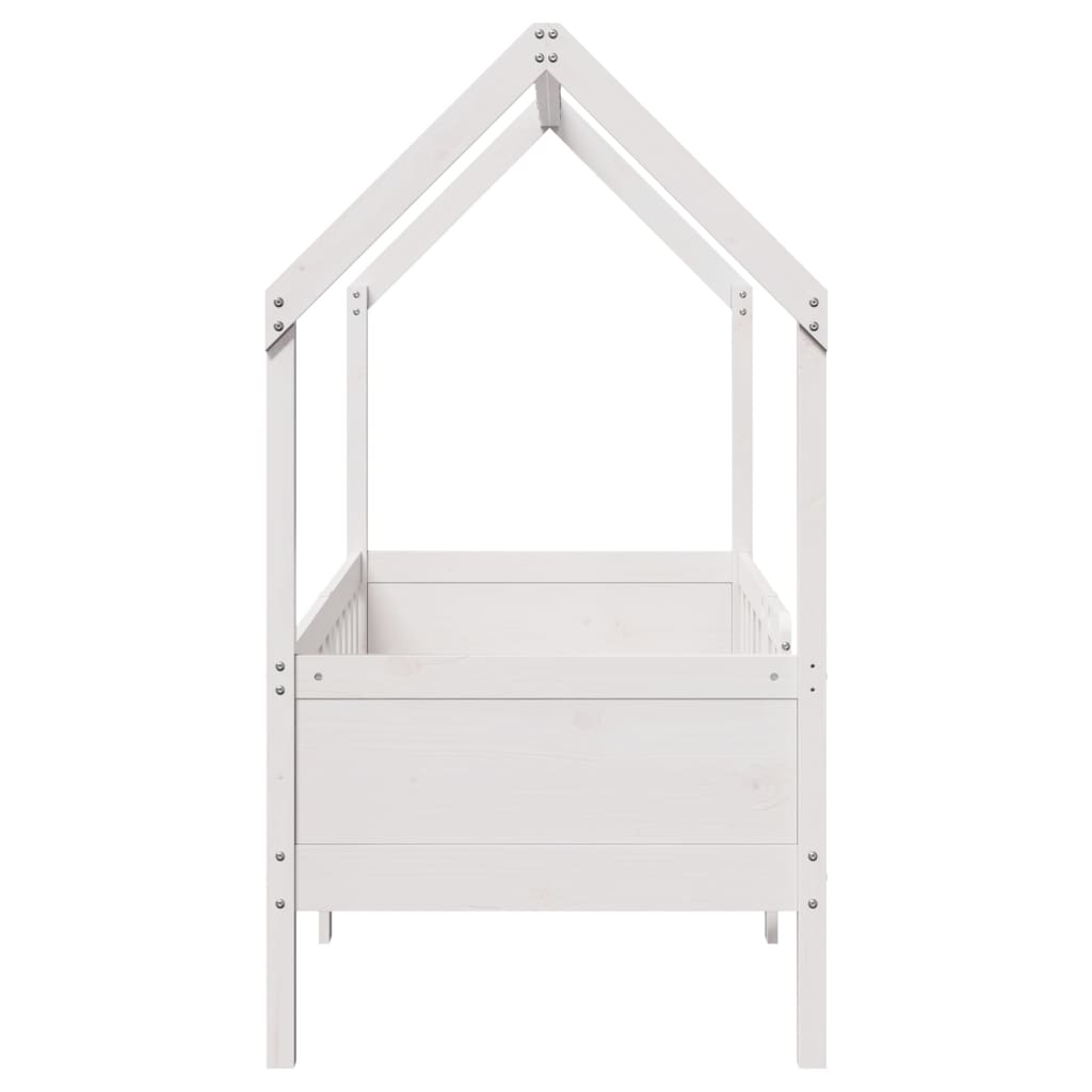 sengeramme til husseng 70x140 cm massivt fyrretræ hvid