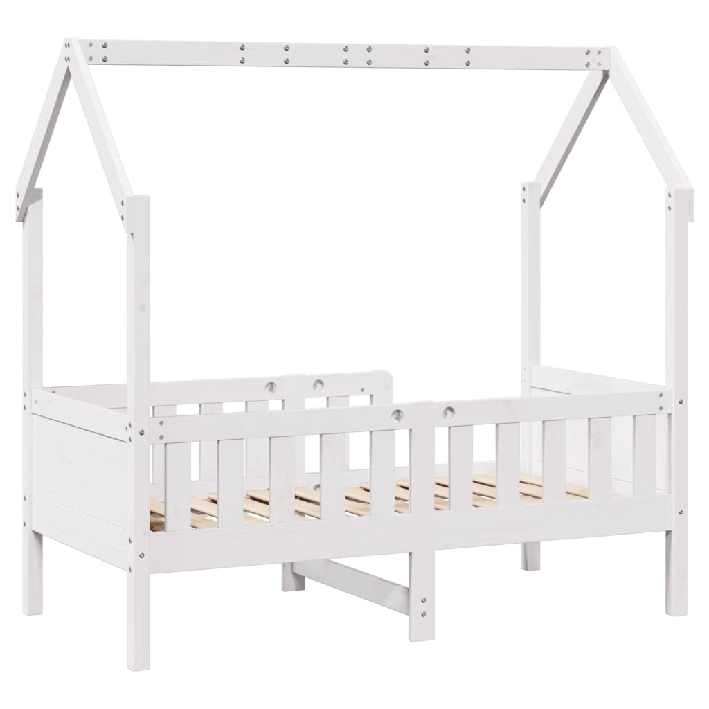 sengeramme til husseng 70x140 cm massivt fyrretræ hvid