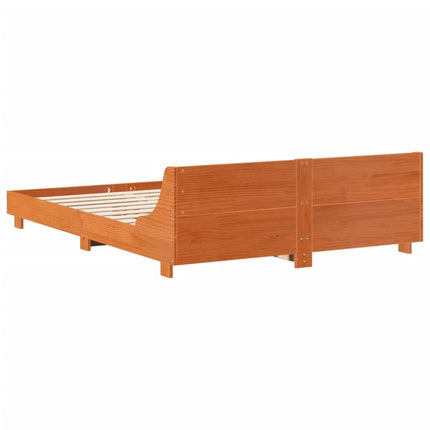 sengeramme uden madras 150x200 cm massivt fyrretræ gyldenbrun