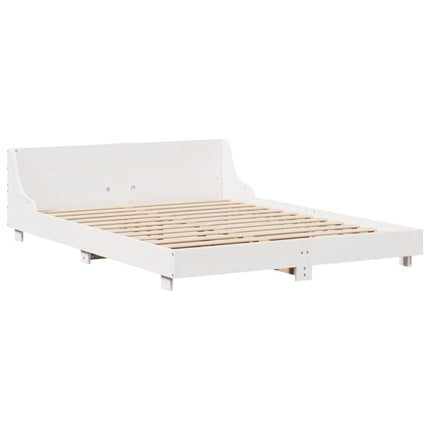 sengeramme uden madras 120x200 cm massivt fyrretræ hvid