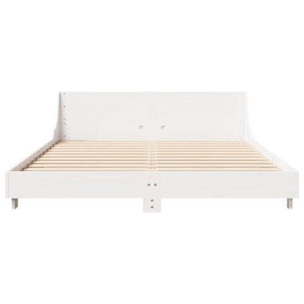 sengeramme uden madras 120x200 cm massivt fyrretræ hvid
