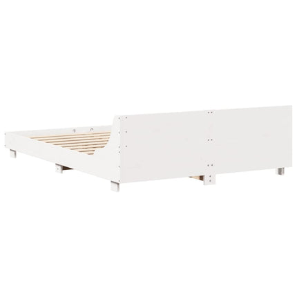 sengeramme uden madras 120x200 cm massivt fyrretræ hvid