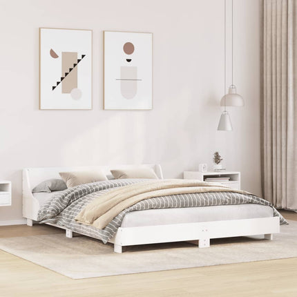 sengeramme uden madras 120x200 cm massivt fyrretræ hvid