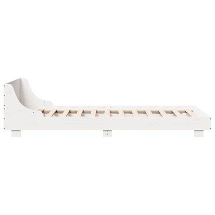 sengeramme uden madras 100x200 cm massivt fyrretræ hvid