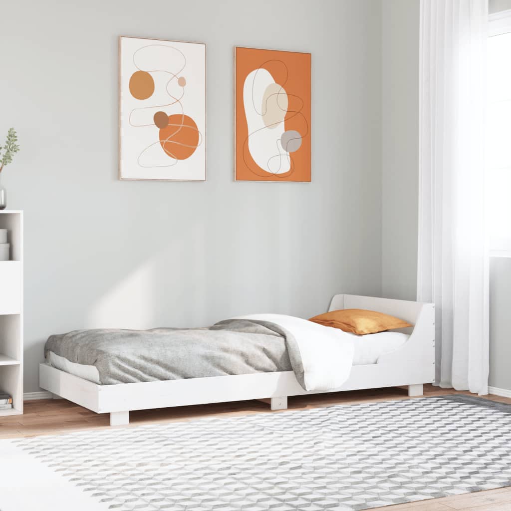 sengeramme uden madras 100x200 cm massivt fyrretræ hvid