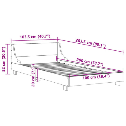 sengeramme uden madras 100x200 cm massivt fyrretræ gyldenbrun