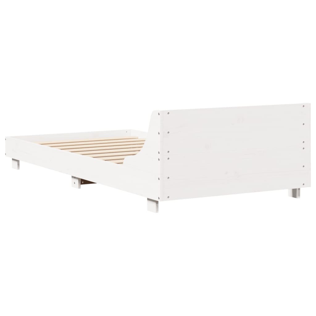 sengeramme uden madras 90x200 cm massivt fyrretræ hvid