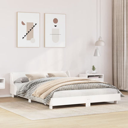 sengeramme uden madras 140x190 cm massivt fyrretræ hvid