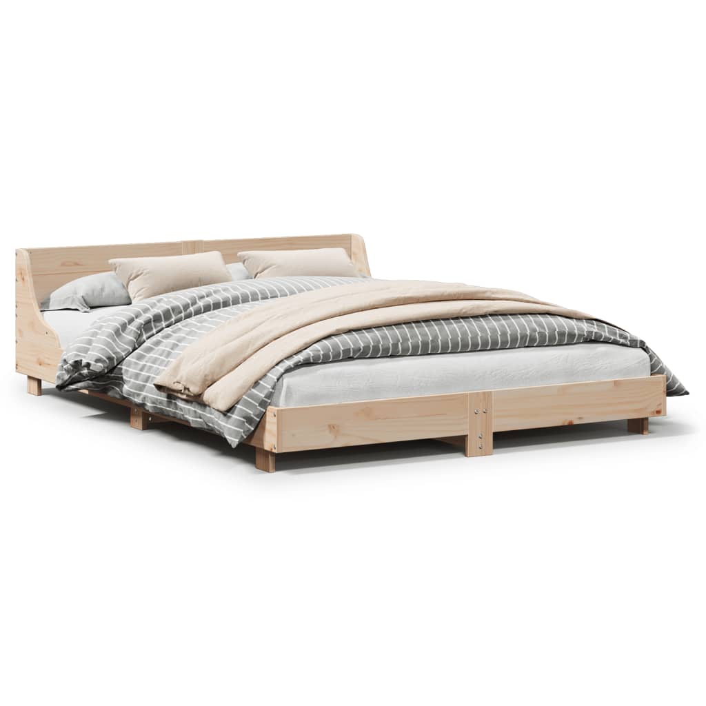 sengeramme uden madras 120x190 cm massivt fyrretræ