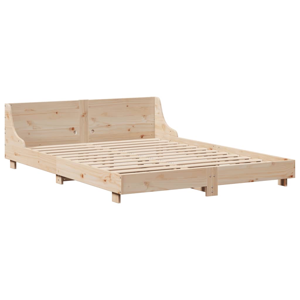 sengeramme uden madras 120x190 cm massivt fyrretræ