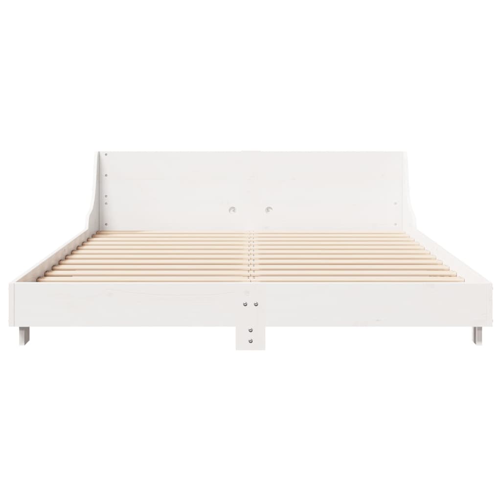 sengeramme uden madras 120x190 cm massivt fyrretræ hvid