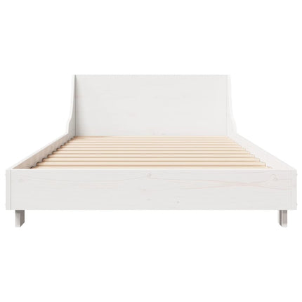 sengeramme uden madras 75x190 cm massivt fyrretræ hvid