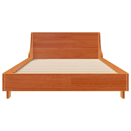 sengeramme uden madras 75x190 cm massivt fyrretræ gyldenbrun
