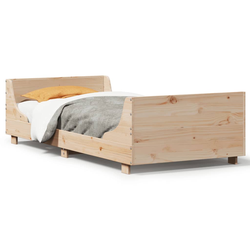 sengeramme uden madras 100x200 cm massivt fyrretræ