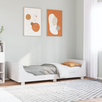 sengeramme uden madras 90x200 cm massivt fyrretræ hvid
