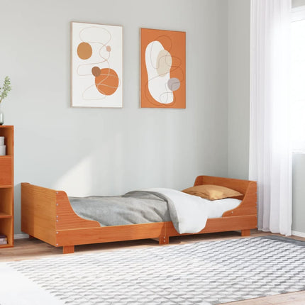 sengeramme uden madras 90x200 cm massivt fyrretræ gyldenbrun