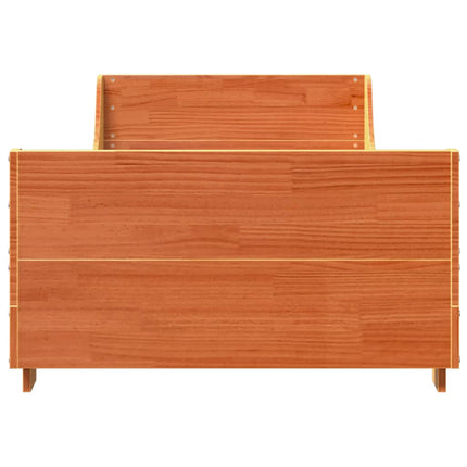 sengeramme uden madras 90x190 cm massivt fyrretræ gyldenbrun