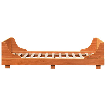 sengeramme uden madras 90x190 cm massivt fyrretræ gyldenbrun