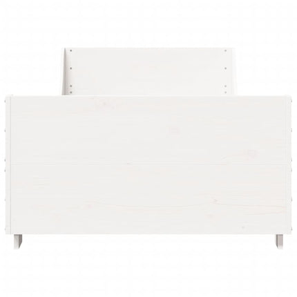 sengeramme uden madras 75x190 cm massivt fyrretræ hvid