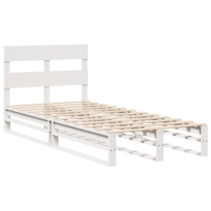sengeramme uden madras 100x200 cm massivt fyrretræ hvid