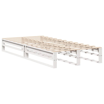 sengeramme uden madras 100x200 cm massivt fyrretræ hvid