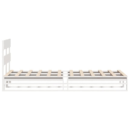 sengeramme uden madras 100x200 cm massivt fyrretræ hvid