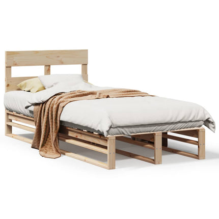 sengeramme uden madras 75x190 cm massivt fyrretræ