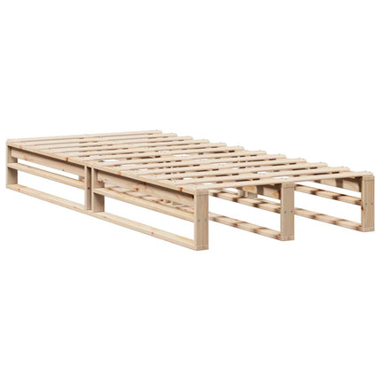 sengeramme uden madras 75x190 cm massivt fyrretræ