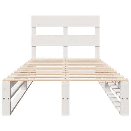sengeramme uden madras 75x190 cm massivt fyrretræ hvid