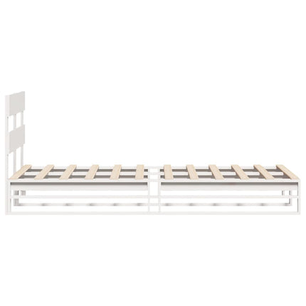 sengeramme uden madras 75x190 cm massivt fyrretræ hvid