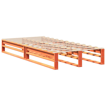 sengeramme uden madras 75x190 cm massivt fyrretræ gyldenbrun