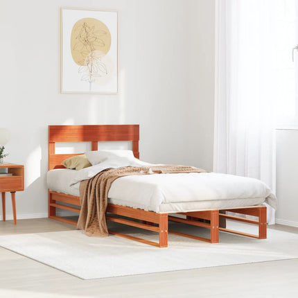 sengeramme uden madras 75x190 cm massivt fyrretræ gyldenbrun