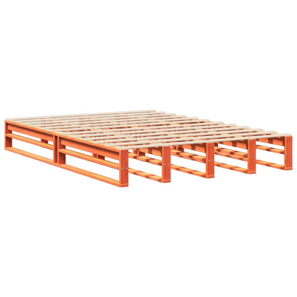 sengeramme uden madras 150x200 cm massivt fyrretræ gyldenbrun