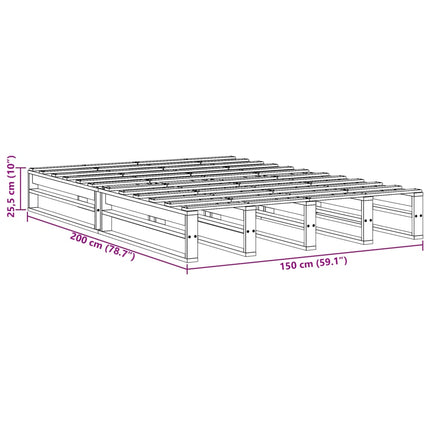 sengeramme uden madras 150x200 cm massivt fyrretræ gyldenbrun