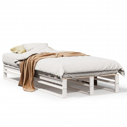 sengeramme uden madras 90x190 cm massivt fyrretræ hvid
