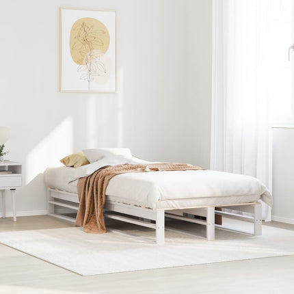 sengeramme uden madras 90x190 cm massivt fyrretræ hvid