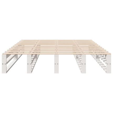 sengeramme uden madras 120x190 cm massivt fyrretræ hvid