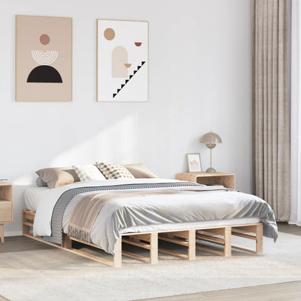 sengeramme uden madras 135x190 cm massivt fyrretræ hvid