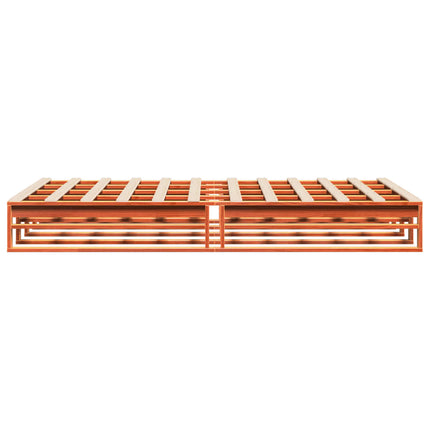 sengeramme uden madras 135x190 cm massivt fyrretræ brun